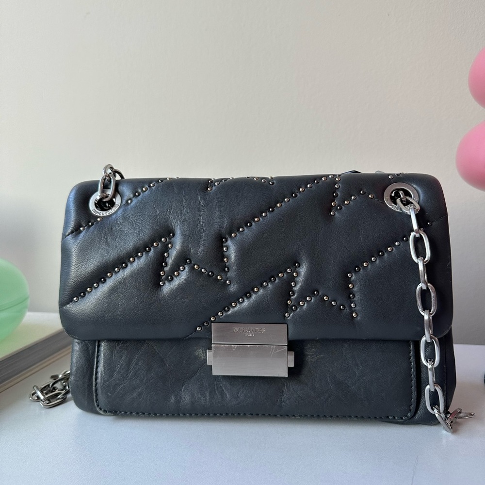 NWT Zadig and Voltaire Ziggy Mat Clous Leather bag - Great Conditiom